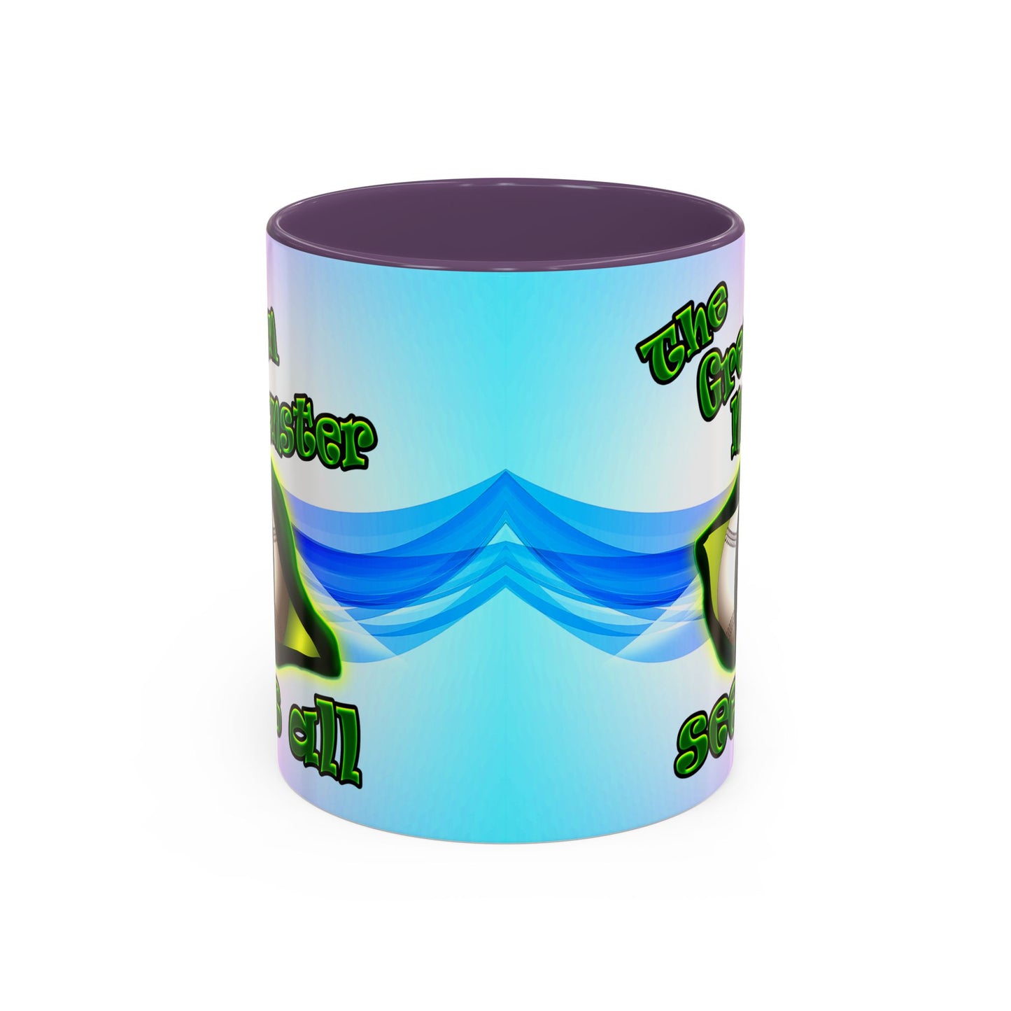 green monster - Accent Mug (light blue-pink wave)