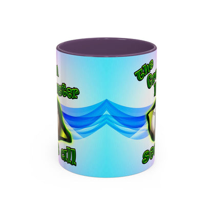 green monster - Accent Mug (light blue-pink wave)