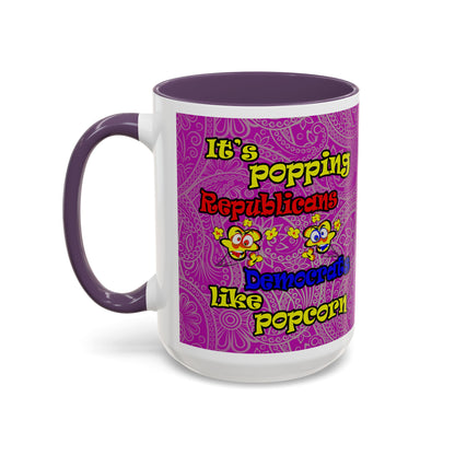 popping like popcorn - Accent Mug (pink swirl)