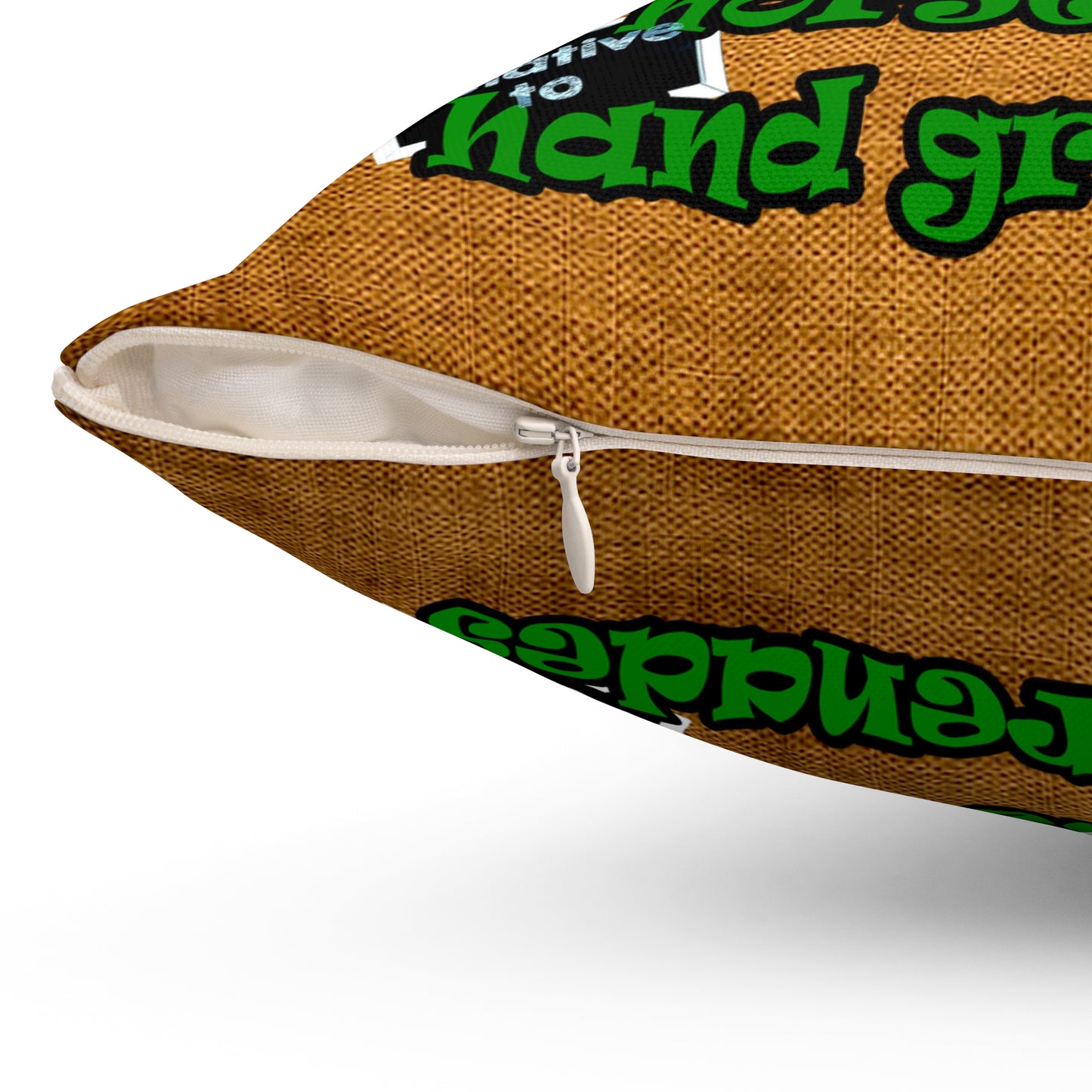 my luck - Spun Polyester Square Pillow - (dichromatic brown papyrus)