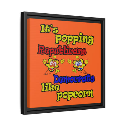 popping like popcorn - framed canvas art (orange)
