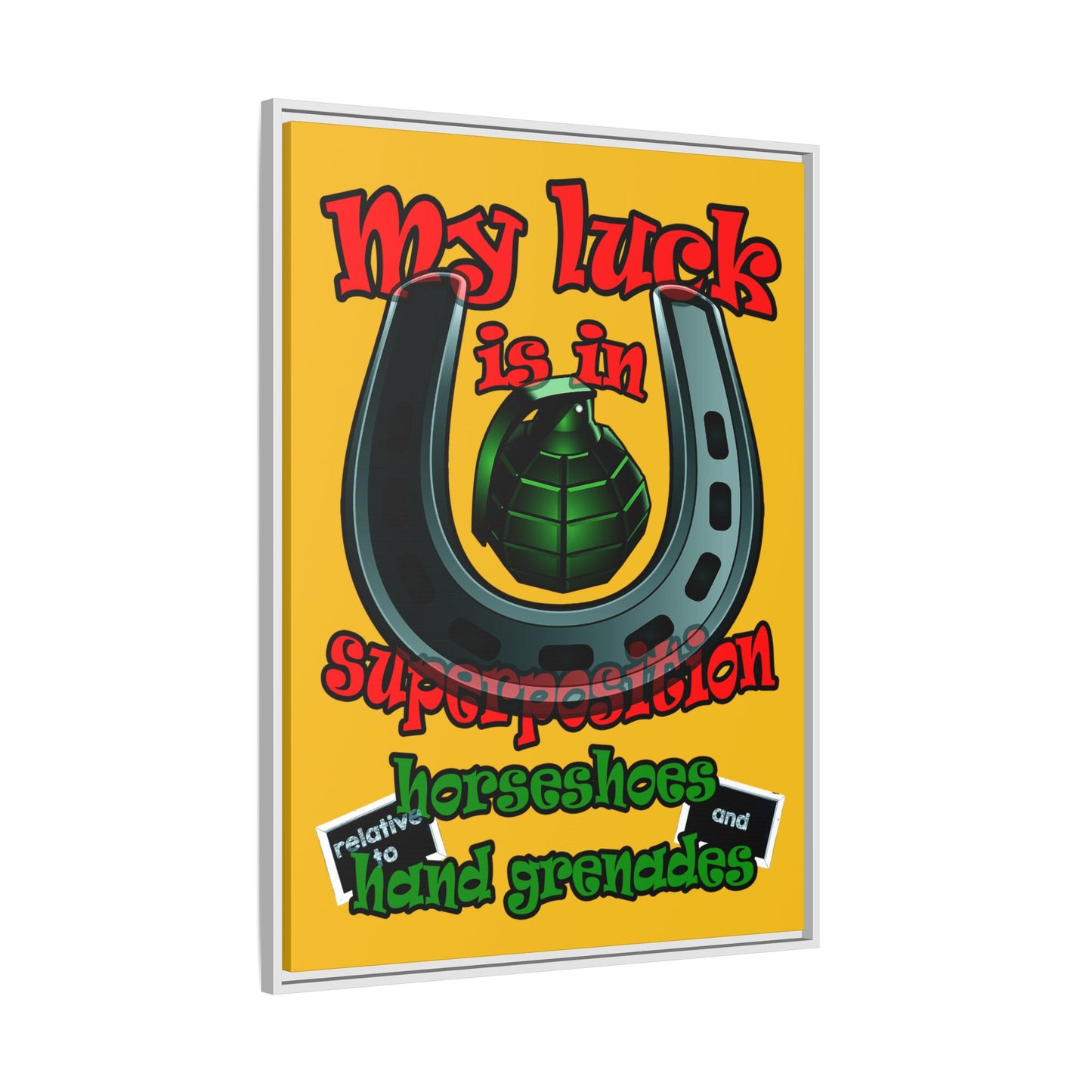 my luck - framed canvas art (yellow)