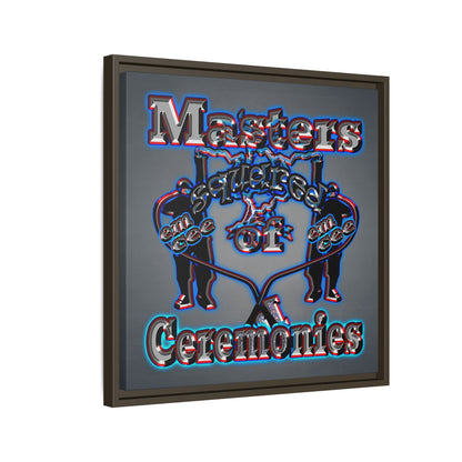 em cee squared - framed canvas art (grey-light grey)
