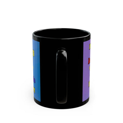 popping like popcorn - Black Mug (light blue-purple wave)