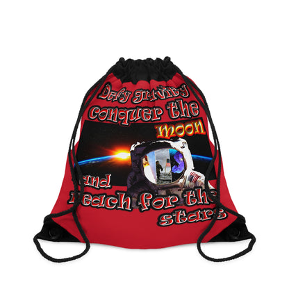 defy conquer reach - Drawstring Bag (dark red)