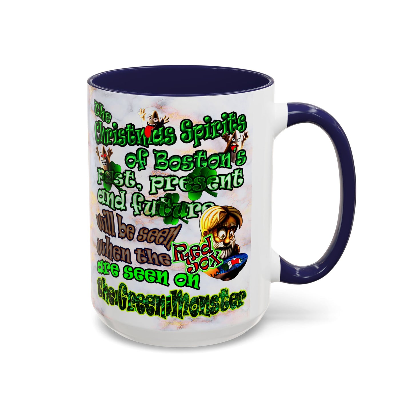 christmas spirits of boston - Accent Mug (white marble)