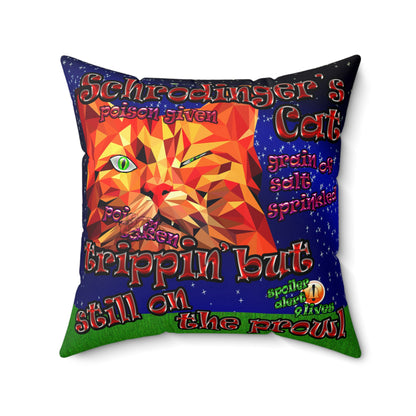 schrodinger's cat - Faux Suede Square Pillow - ('snoops' background)