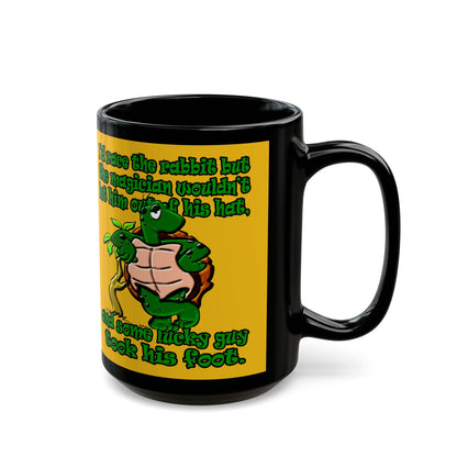 turtle race - Black Mug (yellow)