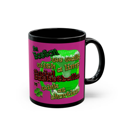 celtics logo - Black Mug (pink)