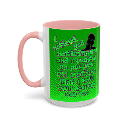 noticed you noticing - Accent Mug (logo green)