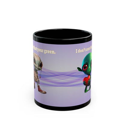 I don't care that your grey - Black Mug (light blue-pink wave)