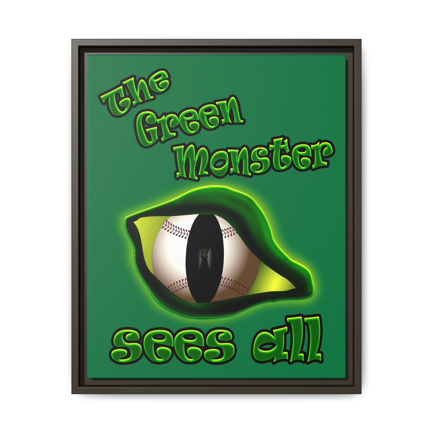 green monster - framed canvas art (dark green)