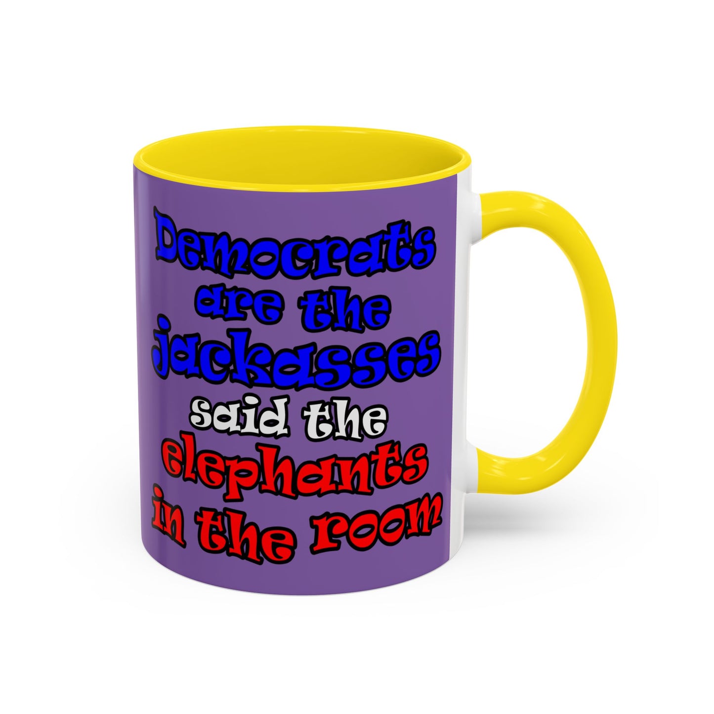 donkeys and elephants - Accent Mug (light purple)