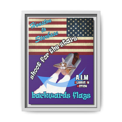 shoot for the stars - framed canvas art (purple)