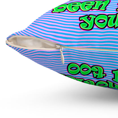 noticed you noticing - Spun Polyester Square Pillow - (light blue-purple wave)