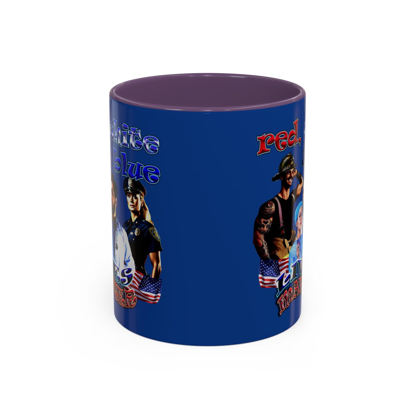 rw&b lives matter - Accent Mug (dark blue)