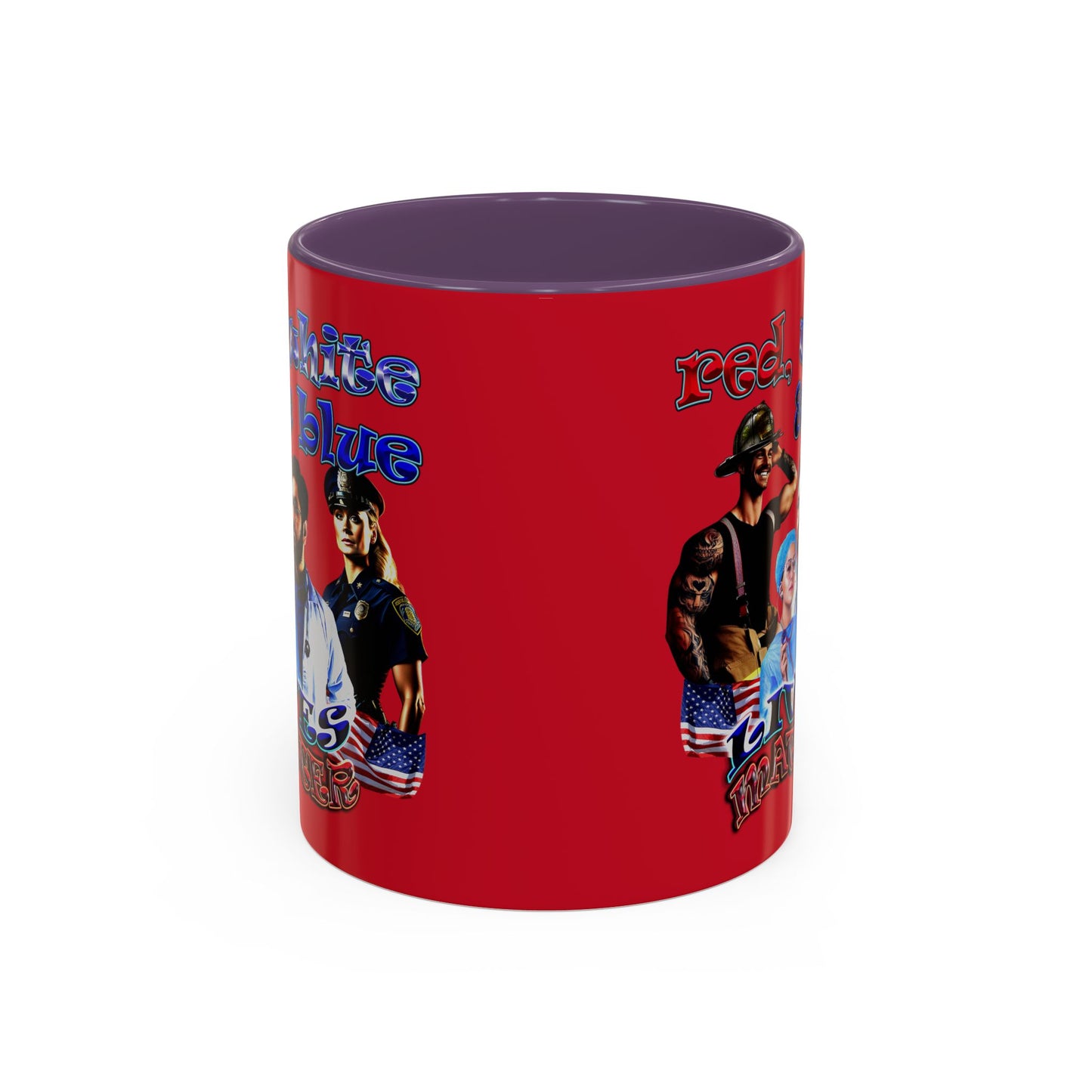 rw&b lives matter - Accent Mug (dark red)
