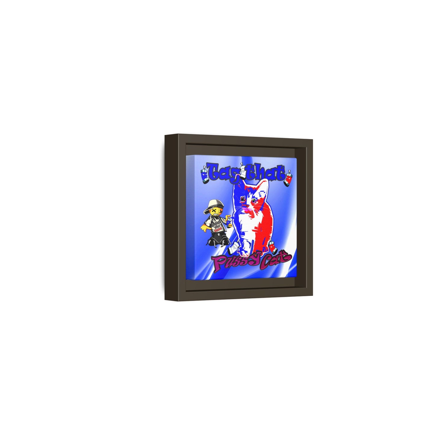 tag that - framed canvas art (blue-white wave)