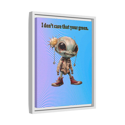 I don't care that your green - framed canvas art (light blue-purple wave)