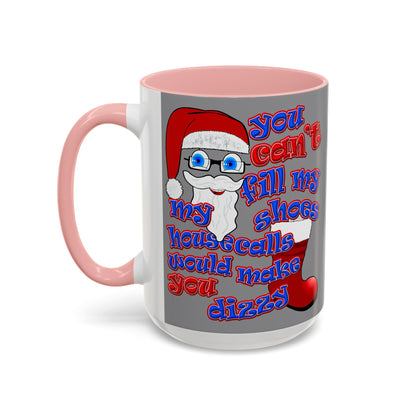 santa's shoes - Accent Mug (grey)