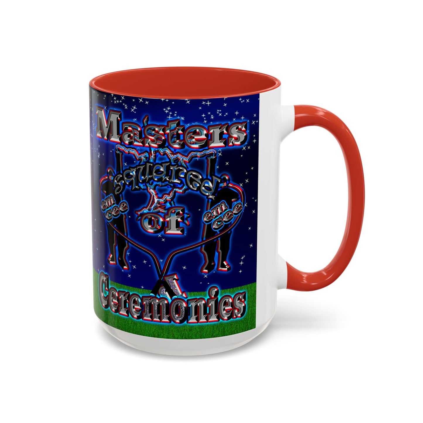em cee squared - Accent Mug ('snoops' background)