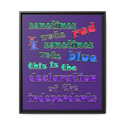 declaration of the independents - framed canvas art (purple)