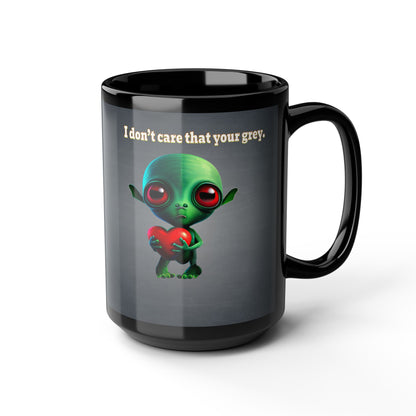 I don't care that your grey - Black Mug (grey-light grey)