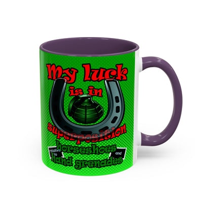 my luck - Accent Mug (logo green)
