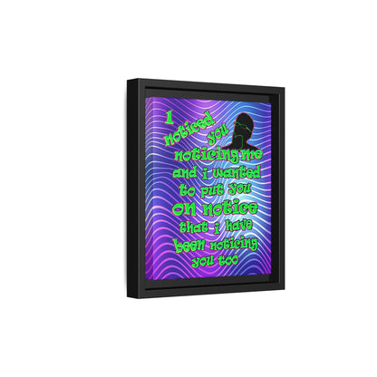noticed you noticing - framed canvas art (purple wave)