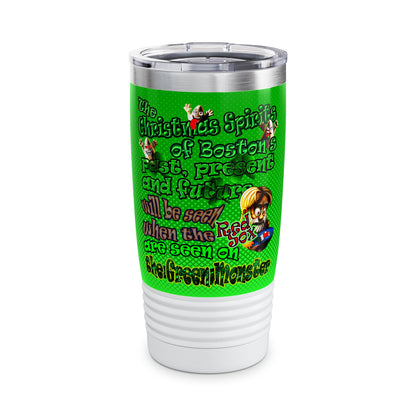 christmas spirits of boston - Ringneck Tumbler, 20oz (logo green)
