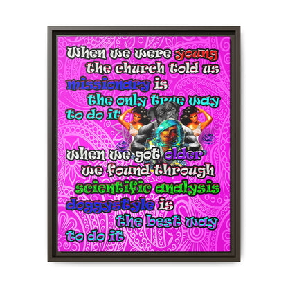 doggystyle - framed canvas art (pink swirl)