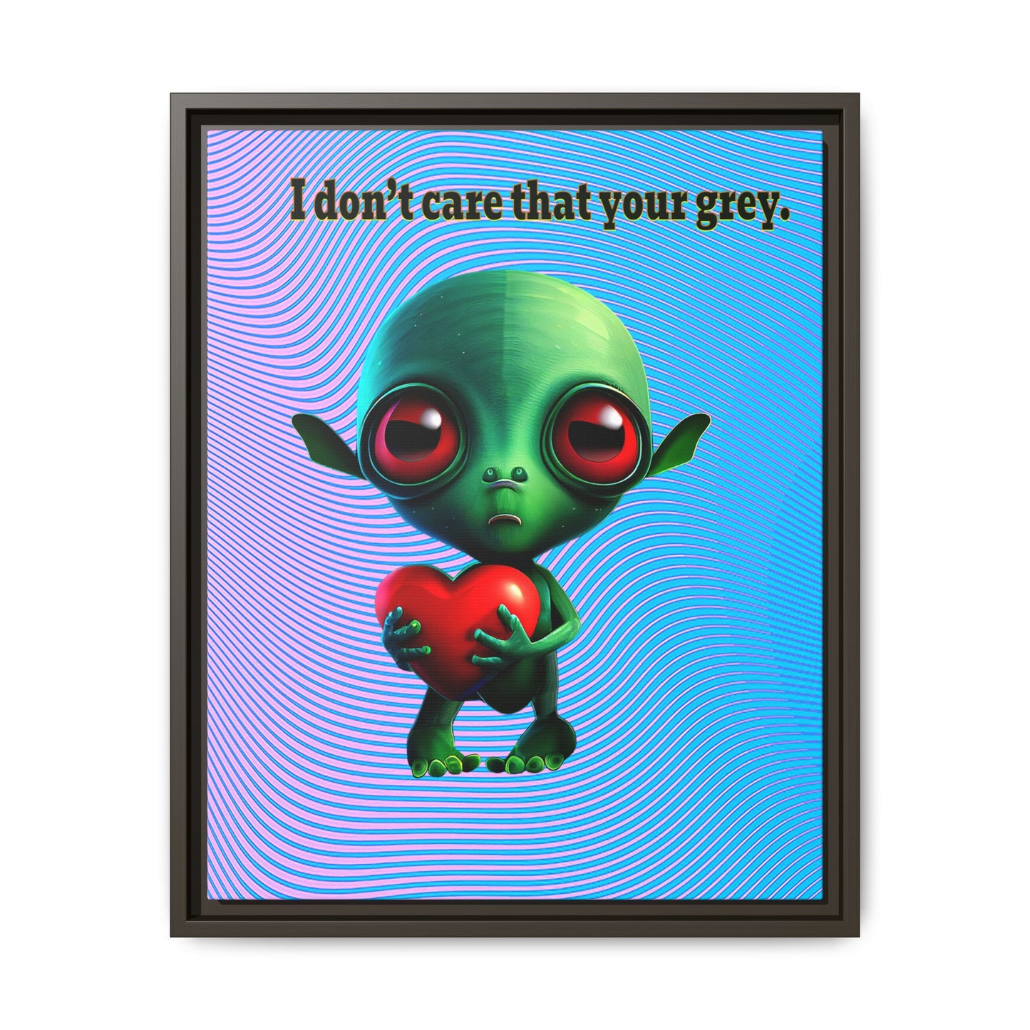 I don't care that your grey - framed canvas art (light blue-purple wave)
