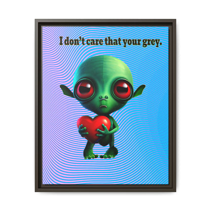 I don't care that your grey - framed canvas art (light blue-purple wave)