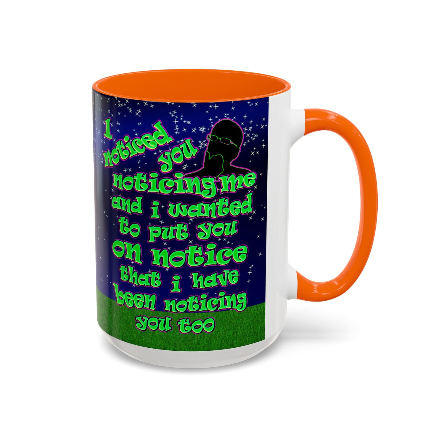 noticed you noticing - Accent Mug ('snoops' background)