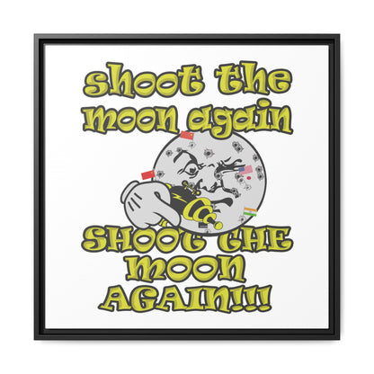 shoot the moon again - framed canvas art (white)