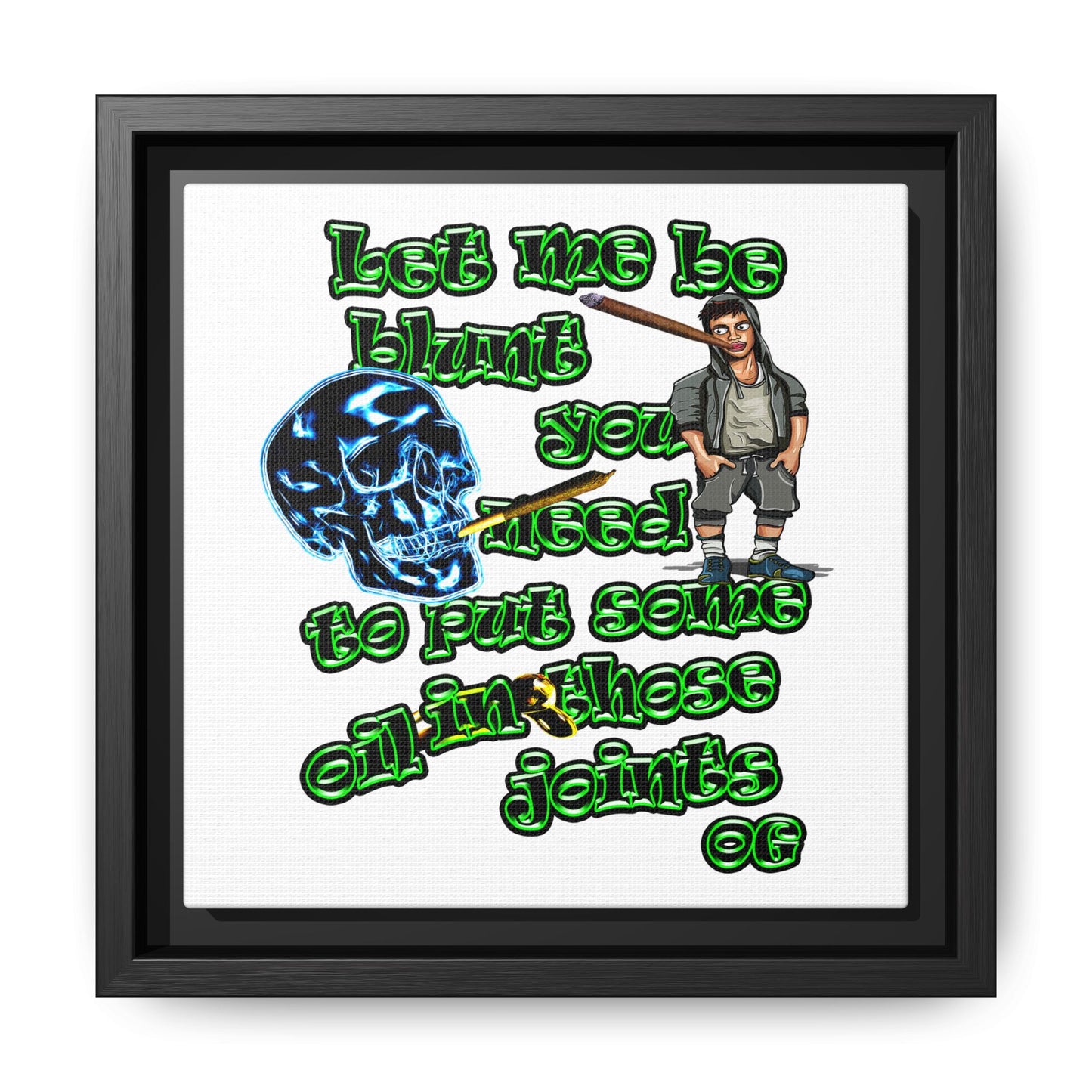 og - framed canvas art (white)