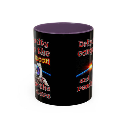 defy conquer reach - Accent Mug (black)