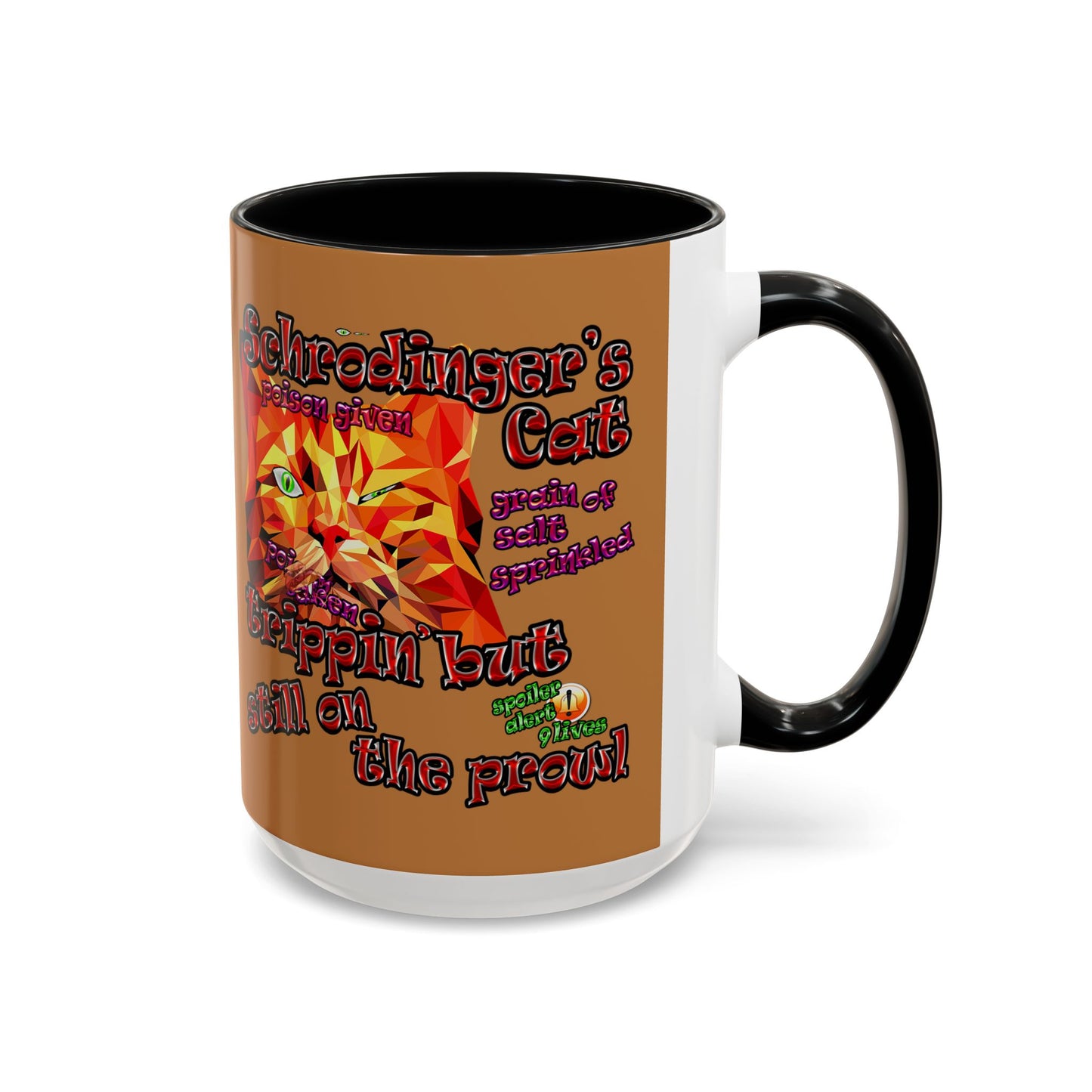 schrodinger's cat - Accent Mug (light brown)