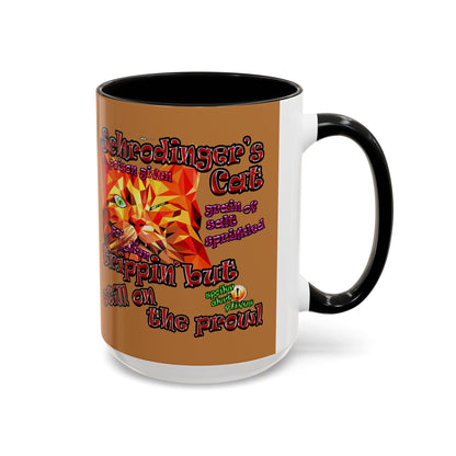 schrodinger's cat - Accent Mug (light brown)