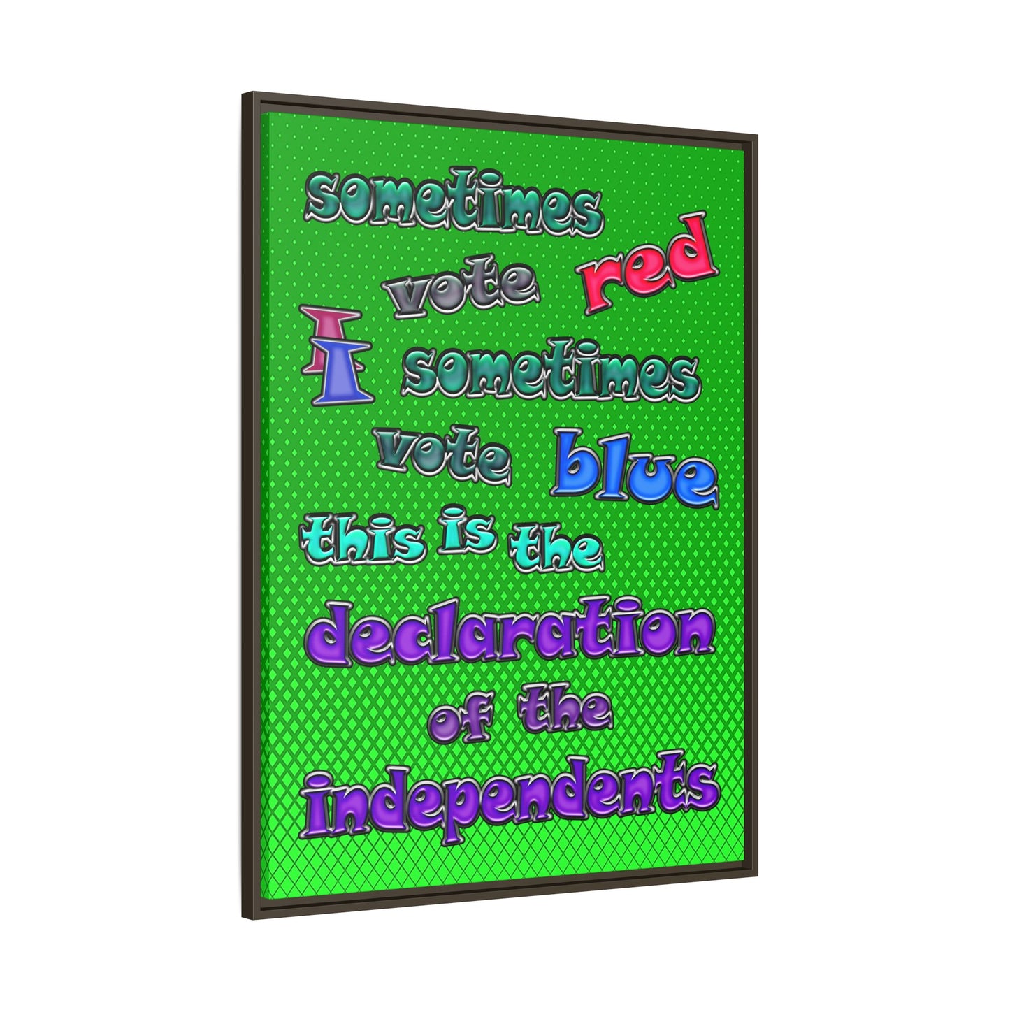 declaration of the independents - framed canvas art (logo green)