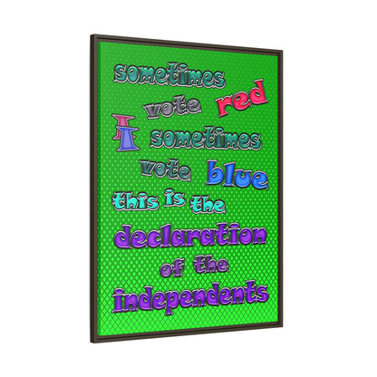 declaration of the independents - framed canvas art (logo green)