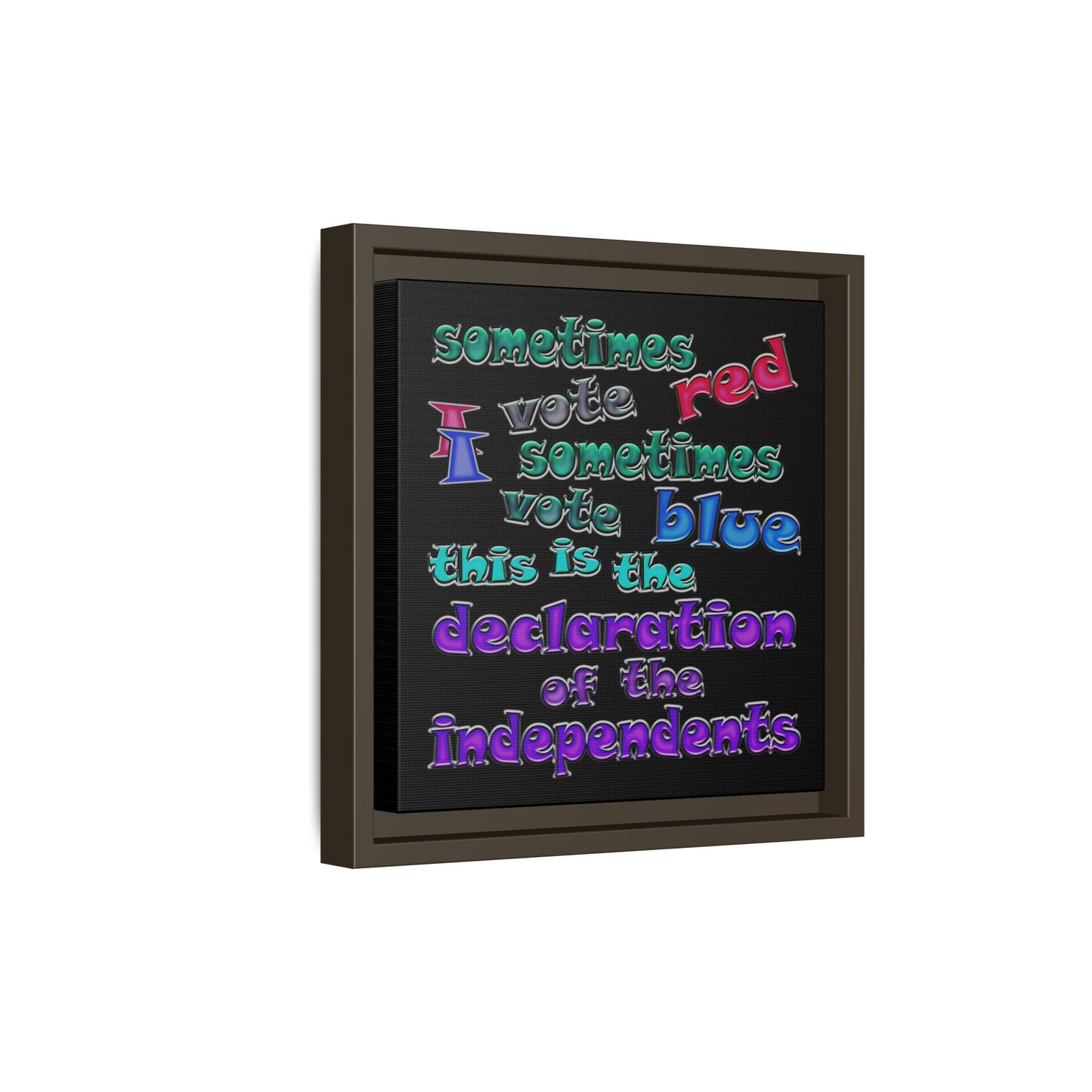 declaration of the independents - framed canvas art (black)