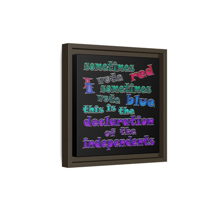 declaration of the independents - framed canvas art (black)