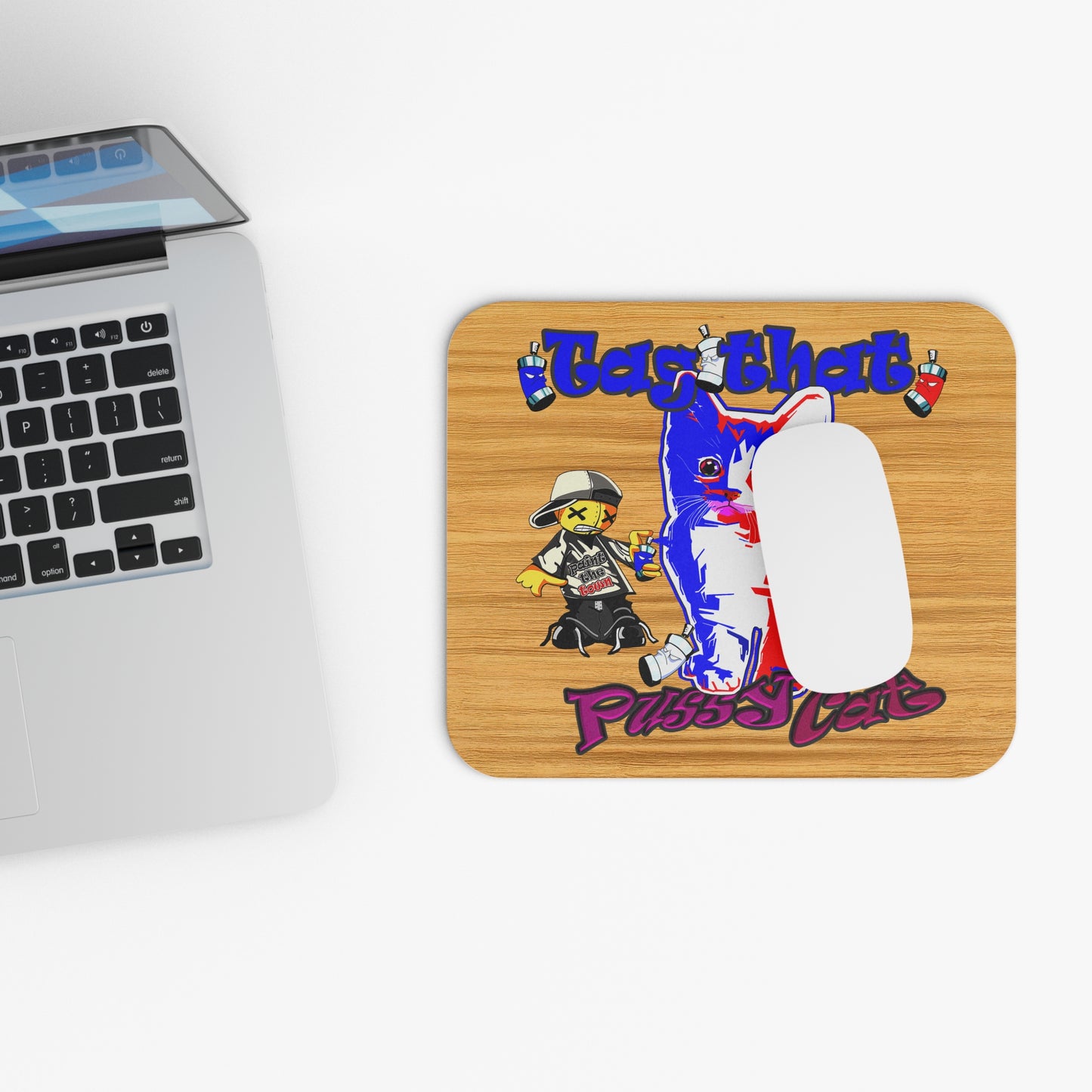 tag that - Mouse Pad (Rectangle) (butterscotch wood finish)