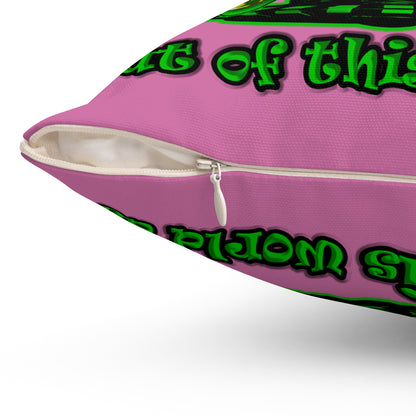 disc jockey - Spun Polyester Square Pillow - (light pink)