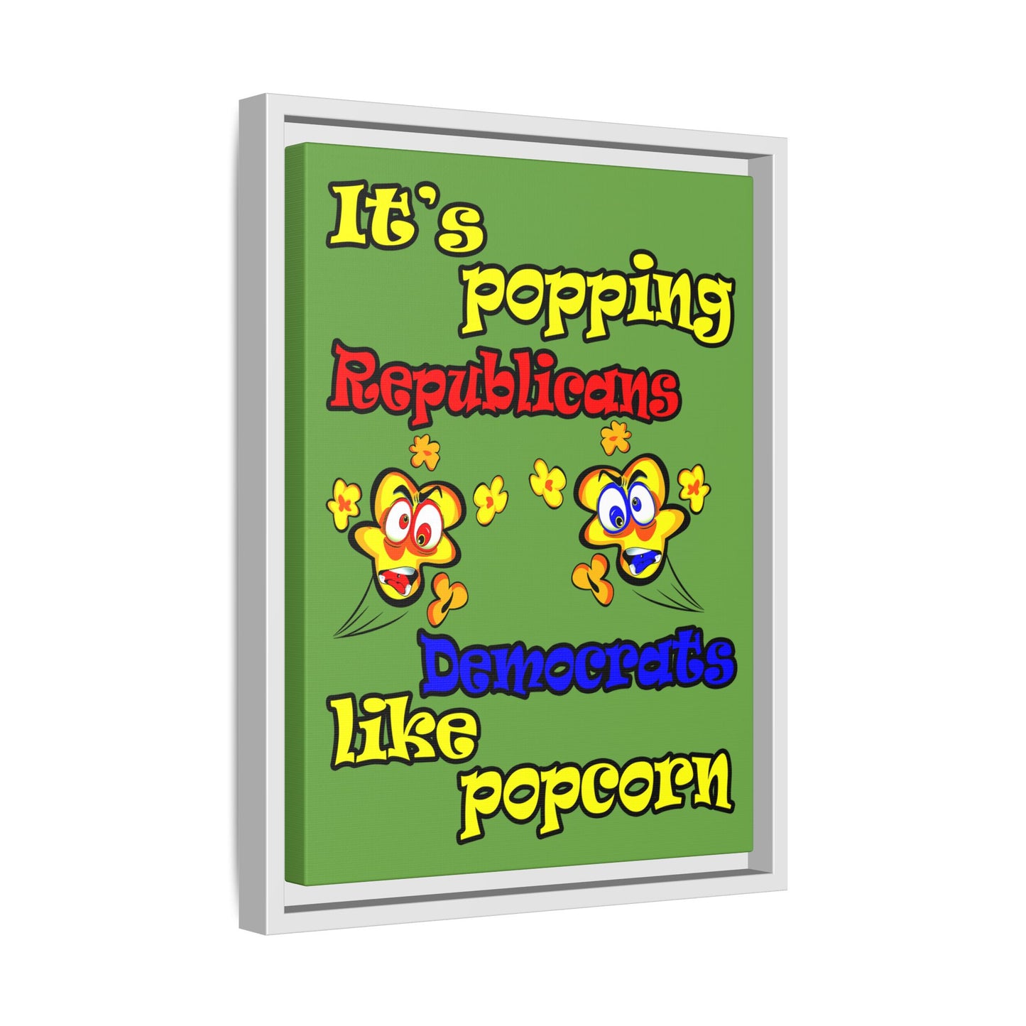 popping like popcorn - framed canvas art (green)