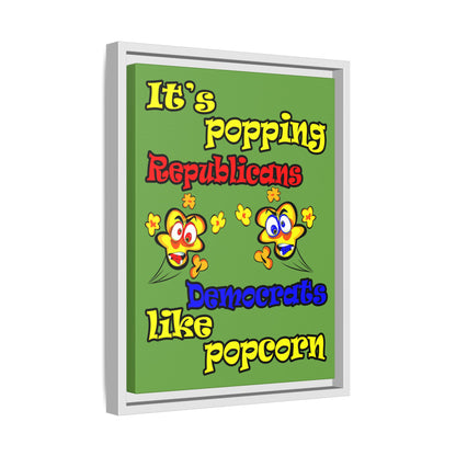 popping like popcorn - framed canvas art (green)