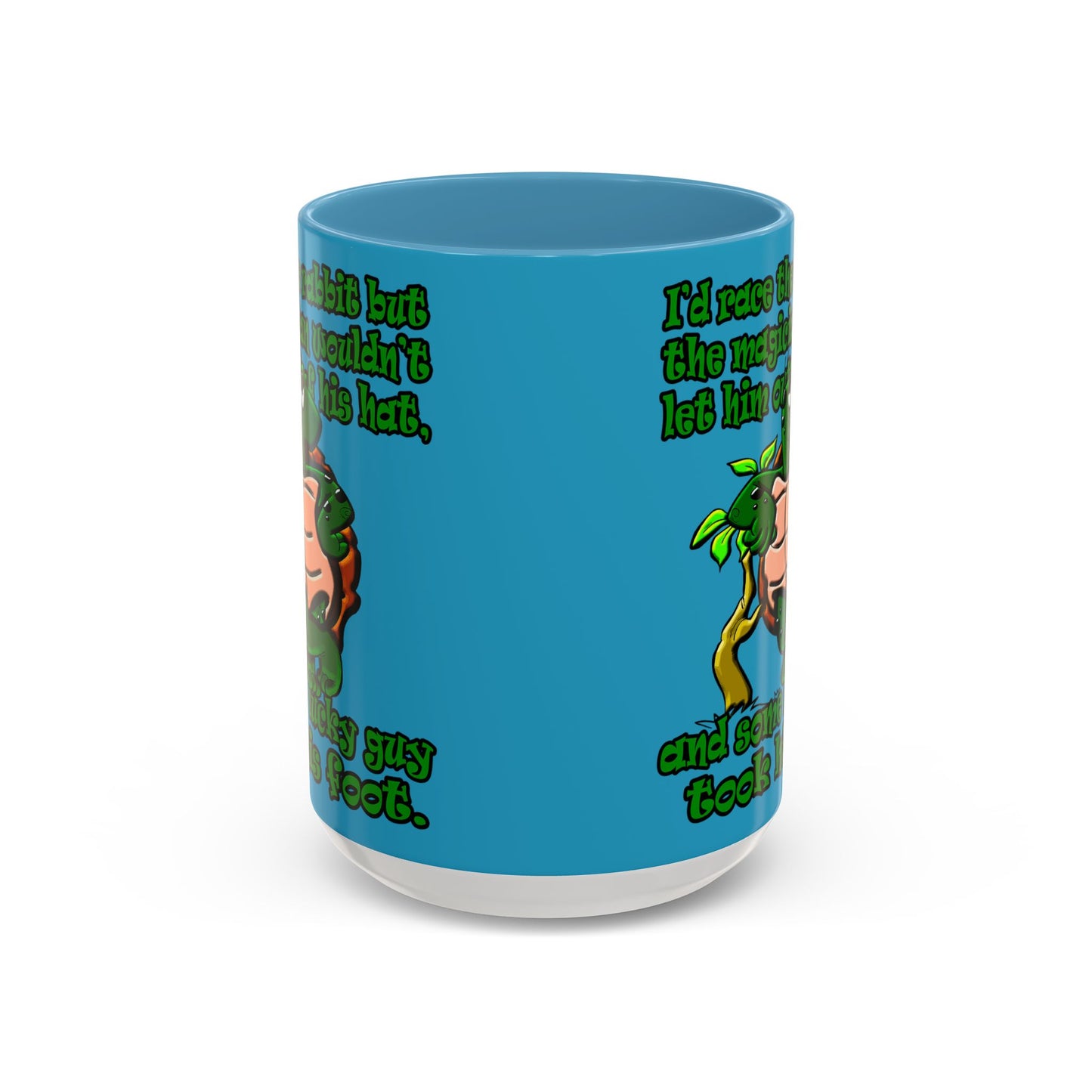 turtle race - Accent Mug (turquoise)