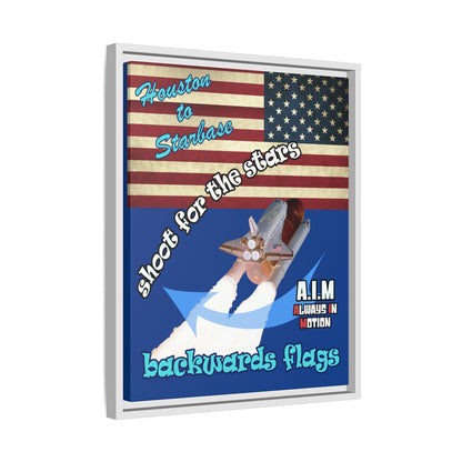 shoot for the stars - framed canvas art (dark blue)