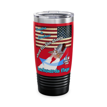 shoot for the stars - Ringneck Tumbler, 20oz (dark red)
